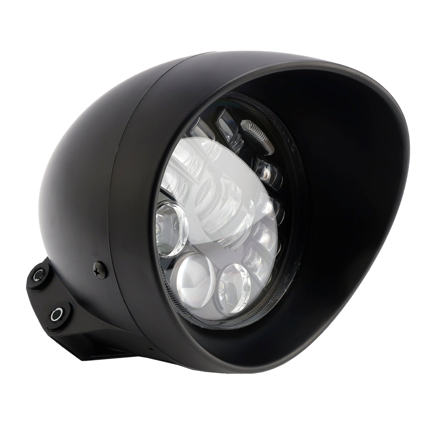 Racer Bobber Chopper Black Multifunctional Beam Headlight Fog Lamp Custom