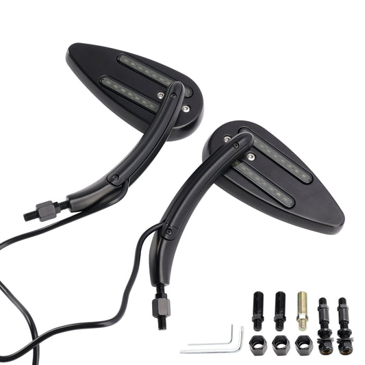 Black Custom Dynamics LED Turn Signal Mirrors For Sportster 883 1200 1990-2021