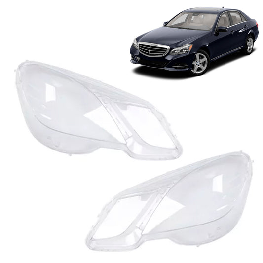 2PCS Front Headlight Glass Clear Cover For Mercedes Benz E-Class W212 2009-2014