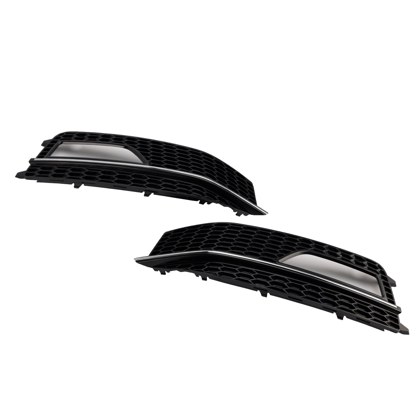 2PCS Bumper Fog Light Lamp Cover Grill Grille Fit Audi A4 S-line S4 2013-2015
