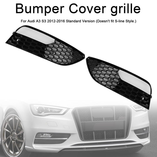 2PCS Front Bumper Fog Light Cover Grille Grill Fit Audi A3 2012-2016