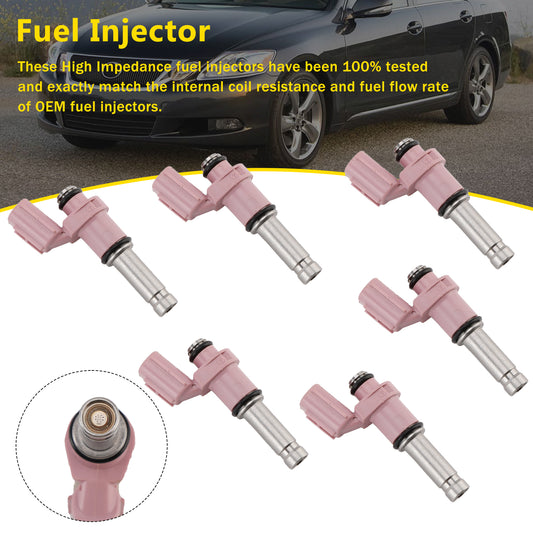 6PCS Fuel Injector 23250-31070 Fit Lexus GS350 3.5L V6 2007-2015 Fit RC350