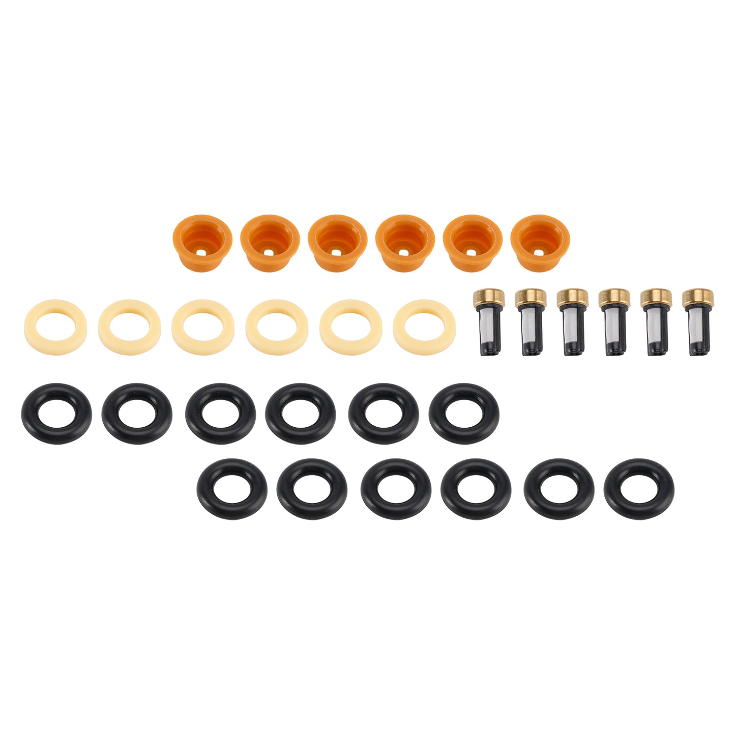Audi 80 90 100 A4 A6 A8 2.4 2.6 2.8 6PCS Fuel Injector O-Ring Filter Seal 0280150552 0280150921