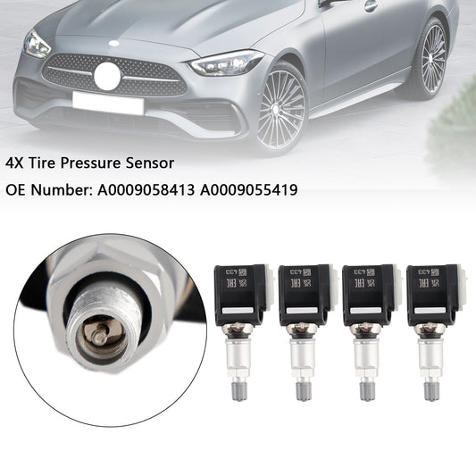 4x Tire Pressure Sensor A0009058413 A0009055419 For Mercedes E Class W214 S214