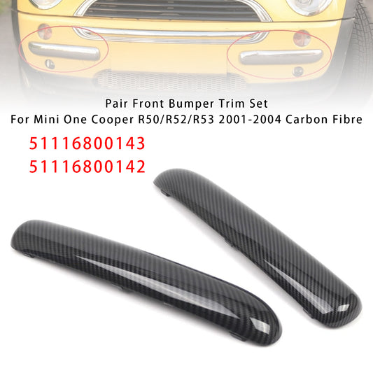 Carbon Fibre Pair Front Bumper Trim Set 2001-2004 Mini One Cooper R50/R52/R53