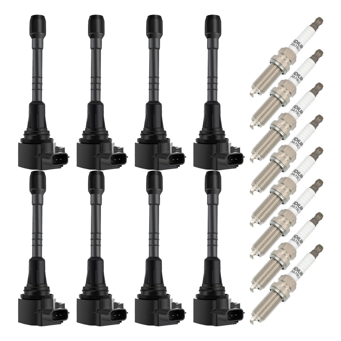 2014-2017 Infiniti QX80 V8 5.6L Driver Side UF650 UF677 8X Ignition Coil & Spark Plug Kit