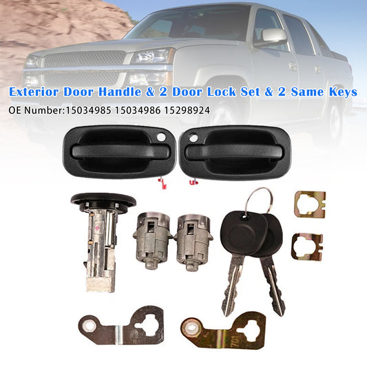 2001-2006 GM Chevy Exterior Door Handle & 2 Door Lock Set & 2 SAME KEYS