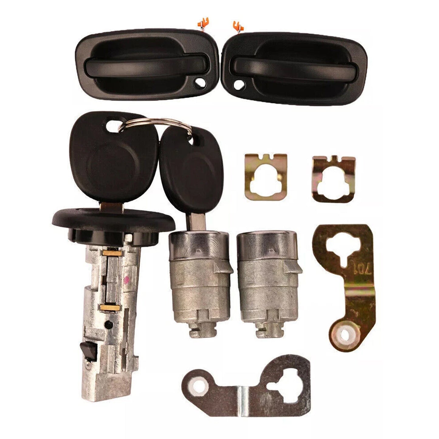 2001-2006 GM Chevy Exterior Door Handle & 2 Door Lock Set & 2 SAME KEYS