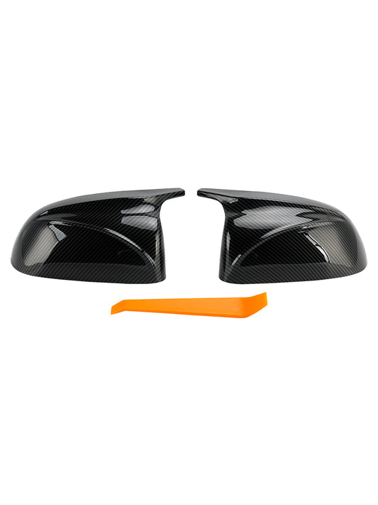 2Pcs Gloss Carbon Fiber Pattern Door Wing Mirror Cover 18-22 BMW x3/x4/ix3