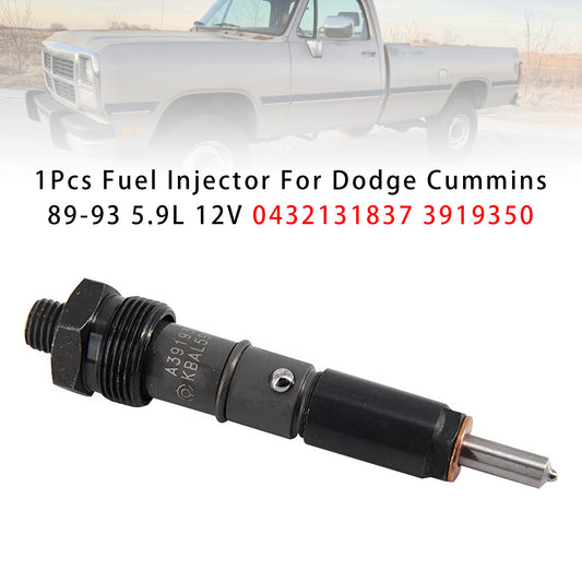 Dodge D250 D350 Cummins 89-93 5.9L 12V 0432131837 3919350 1Pcs Fuel Injector