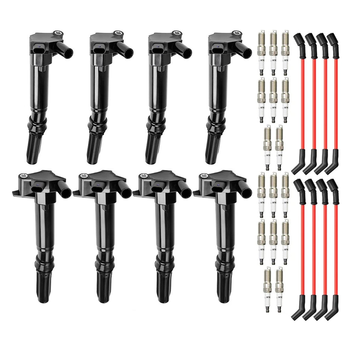 2018-2022 Ford F-250 Super Duty 6.2L V8 HL3E12029BA 8 Ignition Coil+16 Spark Plug+8 Wires
