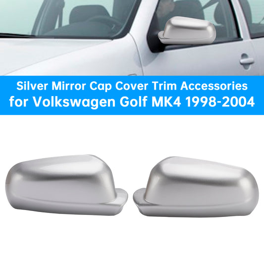 1998-2004 Volkswagen Golf MK4 Silver Mirror Cap Cover Trim Accessories