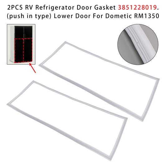 Dometic RM1350 3851228019 2PCS RV Refrigerator Door Gasket (push in type) Lower Door