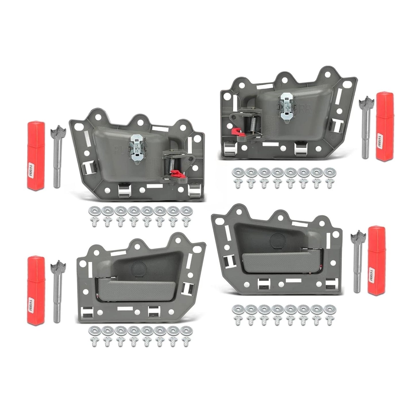 4pcs Front Rear LH&RH Inside Inner Door Handle Gray 2005-2011 Jeep Grand Cherokee