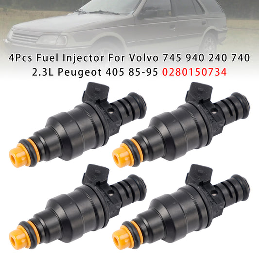 85-95 Volvo 745 940 240 740 2.3L Peugeot 405 0280150734 4Pcs Fuel Injector