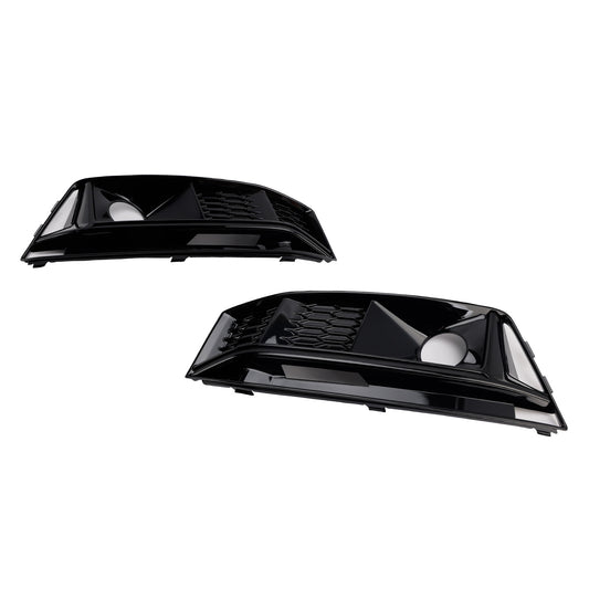 2016-2019 AUDI A4 B9 S-line S4 (8W) With ACC Hole 8W0807681K 2PCS Black Front Bumper Foglight Grille Grill
