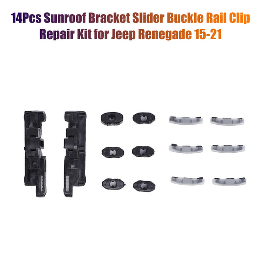 15-21 Jeep Renegade 14Pcs Sunroof Bracket Slider Buckle Rail Clip Repair Kit