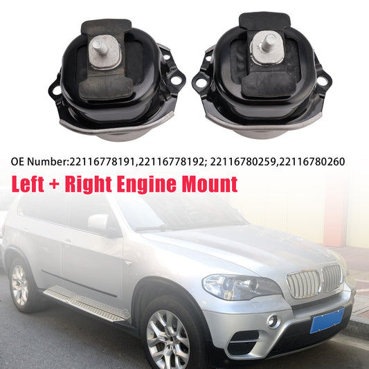 BMW X5 E70 X6 E71 E72 xDrive 35i 22116865145 22116865146 Left + Right Engine Mount