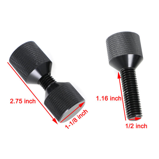1-1/8" Two Hole Pins Small Aluminum Knurled With Removable Threads