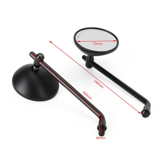 Classic Style Right & Left Black Mirror 10mm R/H For Honda CB Shadow Cruiser