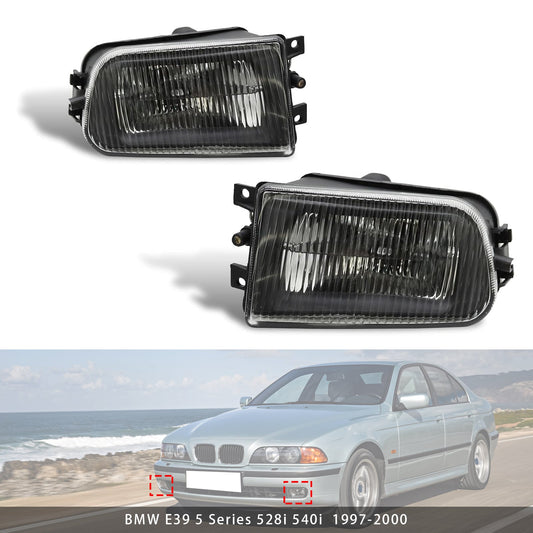 1997-2000 BMW E39 5 Series 528i 540i Pair Front Bumper Fog Light Lamps Without Bulbs 63178360575 63178381977
