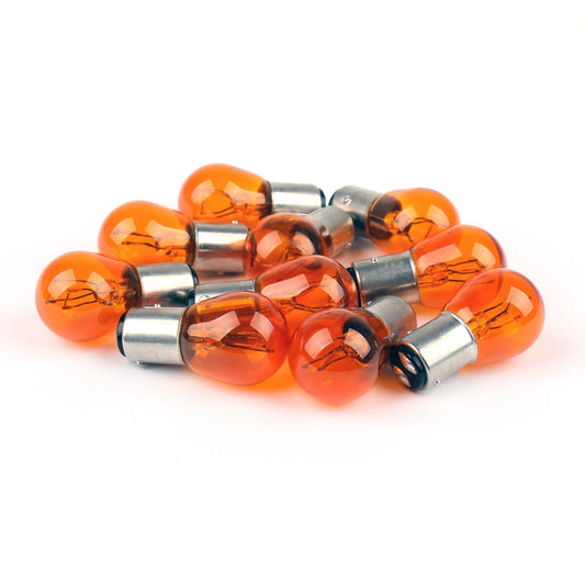 10PCS OSRAM 12V 21/5W P21/5W BAY15D Stop DRL Lights Lamp Bulbs Amber 2200K