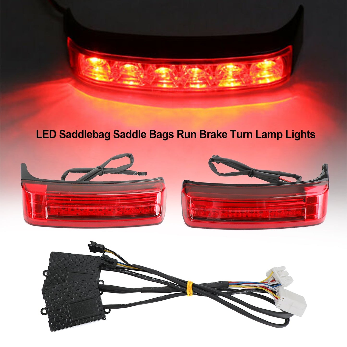 LED Saddlebag Saddle Bags Run Brake Turn L0 Lights For Touring 1996-2013 Champoo