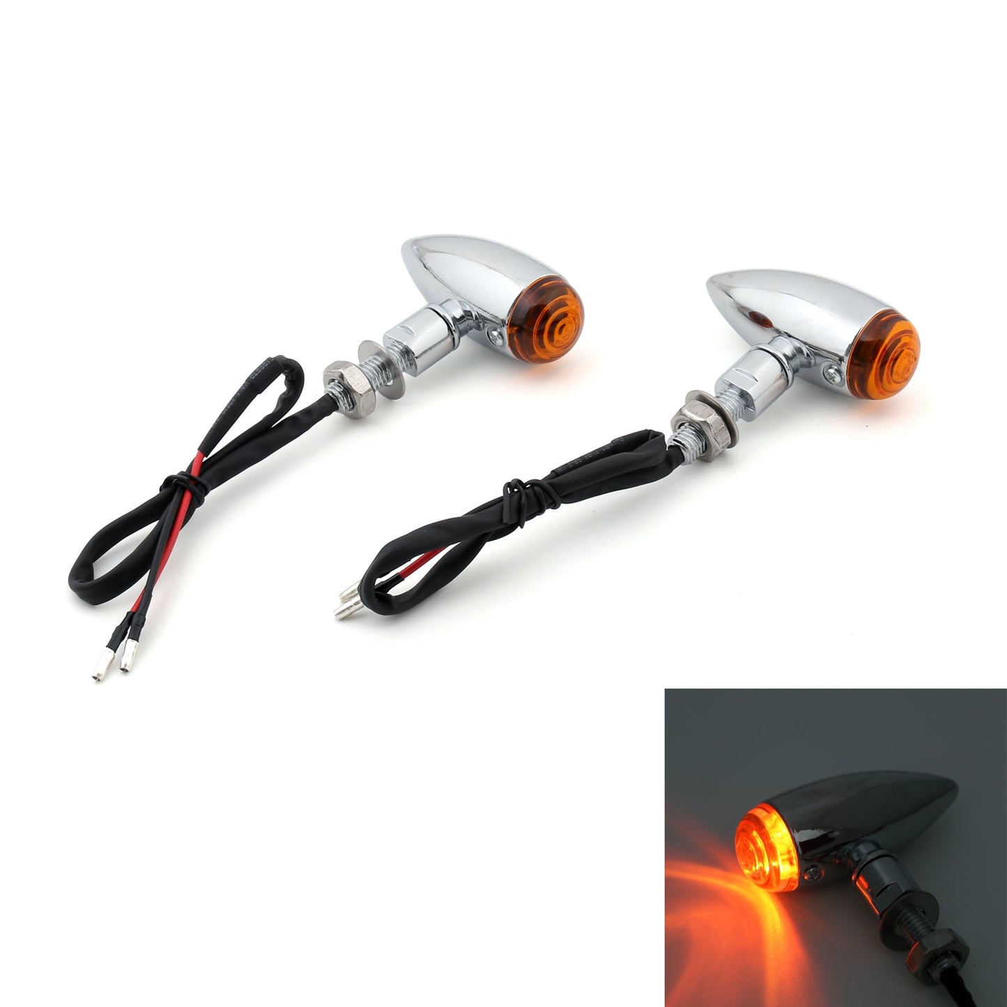 Harley Softail Dyna Sportster V-Rod 2Pcs Bullet Turn Signal Light Champoo