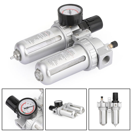 1/2" Air Compressor Oil Water Separator Filter with Regulator Gauge – High-Performance SFR400 Model
