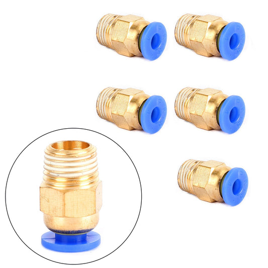 10x Pneumatic 1/4" Tube X 1/8" NPT Male Connector Push In To Air Connect Fitting, 4mm / 1/8"