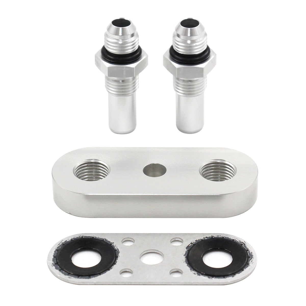 Cooler Line Adapter Plate 6AN Fittings Seal For 6L80E 6L90E 8L90E Transmission