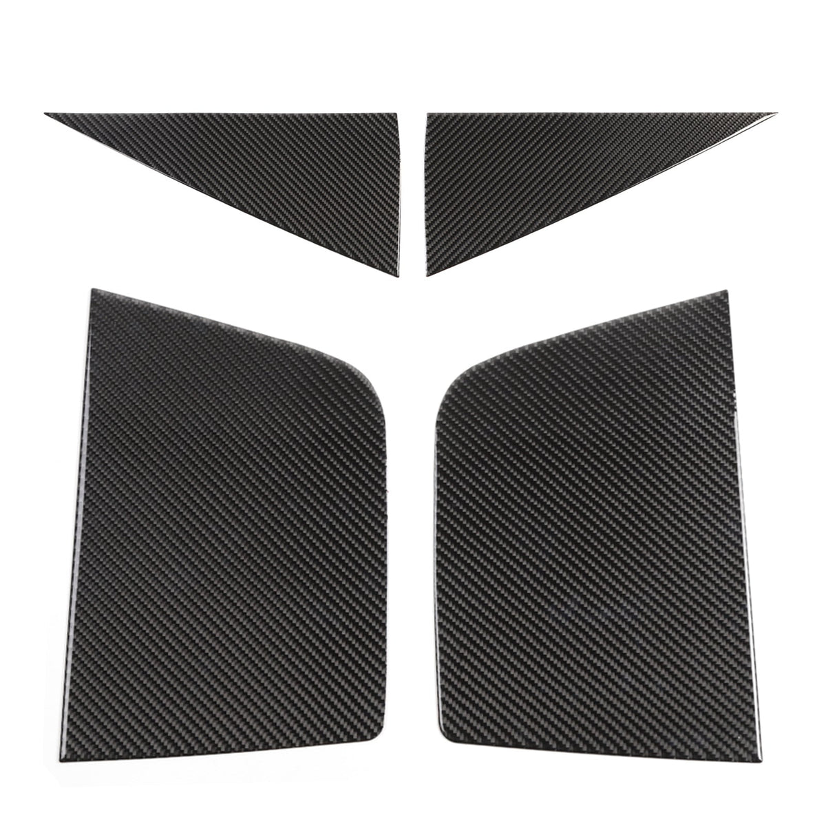 Carbon Front+Rear Triangular Window Glass Plate Trim Renegade 2016-2019