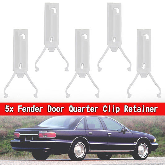 1980-1990 Chevr Caprice Classic 4 Door & Wagon (Body BN) Front Lower Rear Fender\Front Door Lower\Rear Door Lower\Rear Quarter Lower 5pcs Fender Door Quarter Trim Molding Clip Retainer 20631034 20151449