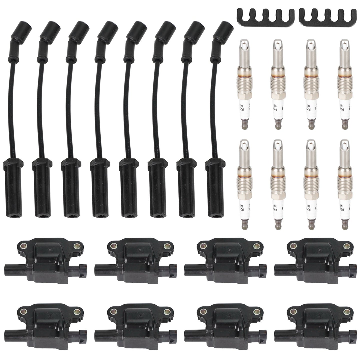 2006-2007 Buick Rainier 5.3L-V8 8PCS Square Ignition Coil+Spark Plug+Wires 12611424 8125706160 D510C UF413 12570616