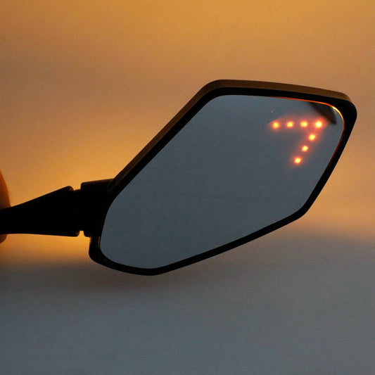 Black M8 M10 Rear View Led Mirror Pair W/ Turn Signal Indicator For Aprilia