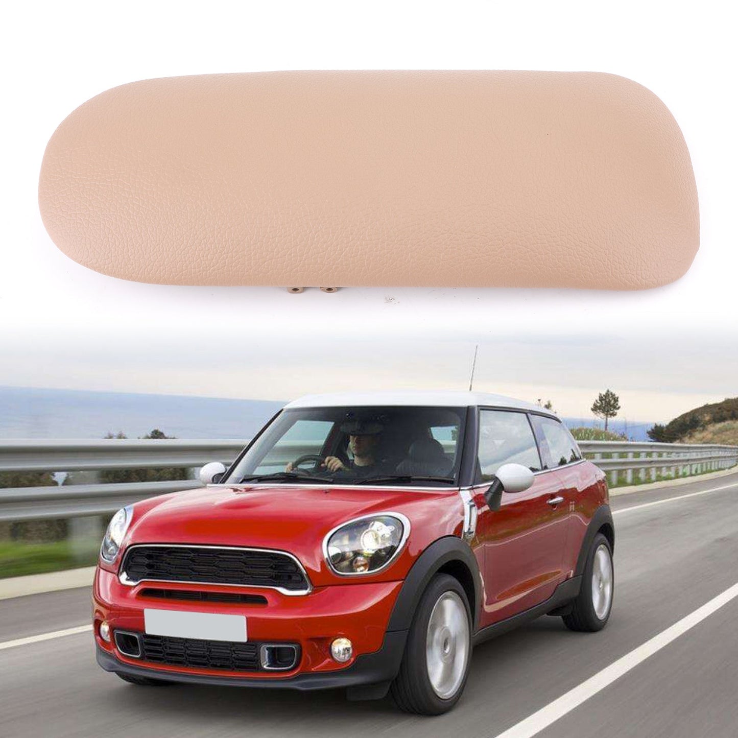 2002-2008 BMW Mini Cooper Center Console Sliding Top Armrest Cover Black Beige