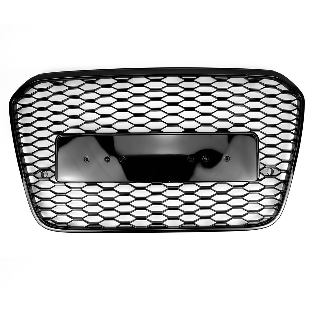 Audi 2012-2015 A6 S6 C7 Grill Replacement RS6 Style Front Mesh Honeycomb Black Grill