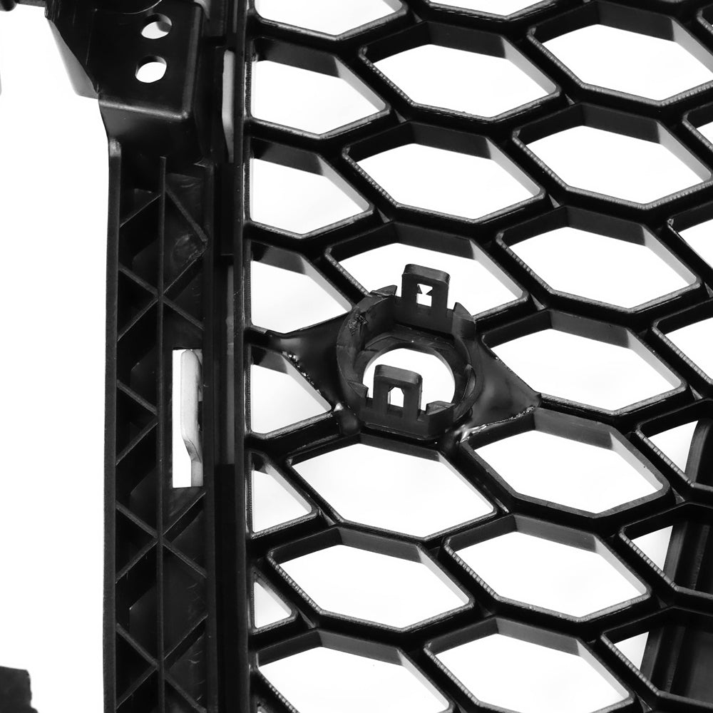 2012-2016 Audi S4 B8.5| A4| A4 Sline Front Grill RS4 Honeycomb Mesh Hex Black Grille W/ Black Ring Emblem