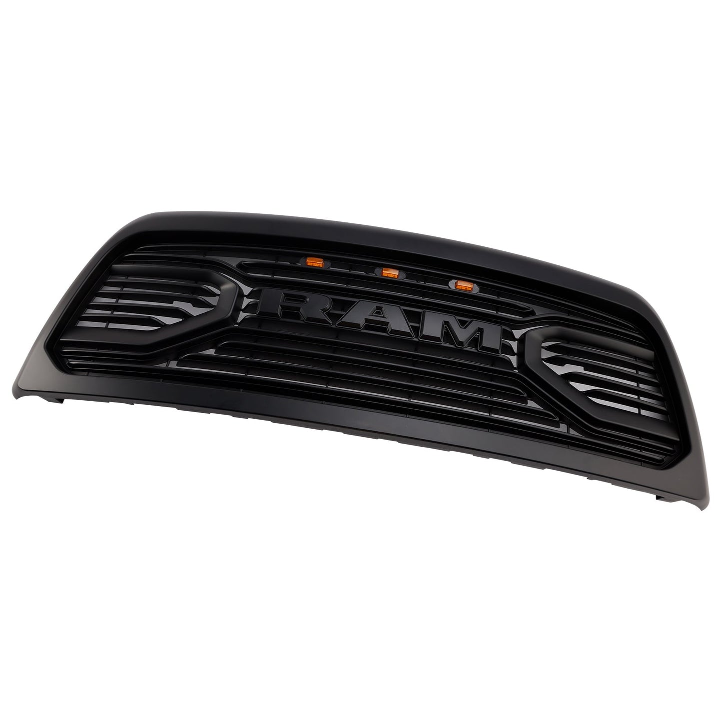 Dodgae Ram 2500/3500 2013-2018 Black Front Grill Upper Bumper Big-Horn Style Grille With LED Light