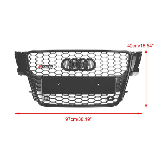 Audi A5/ A5 Sline/ S5 B8 2008-2012 Honeycomb Glossy Black Grille RS5 Sport Front Bumper Grill