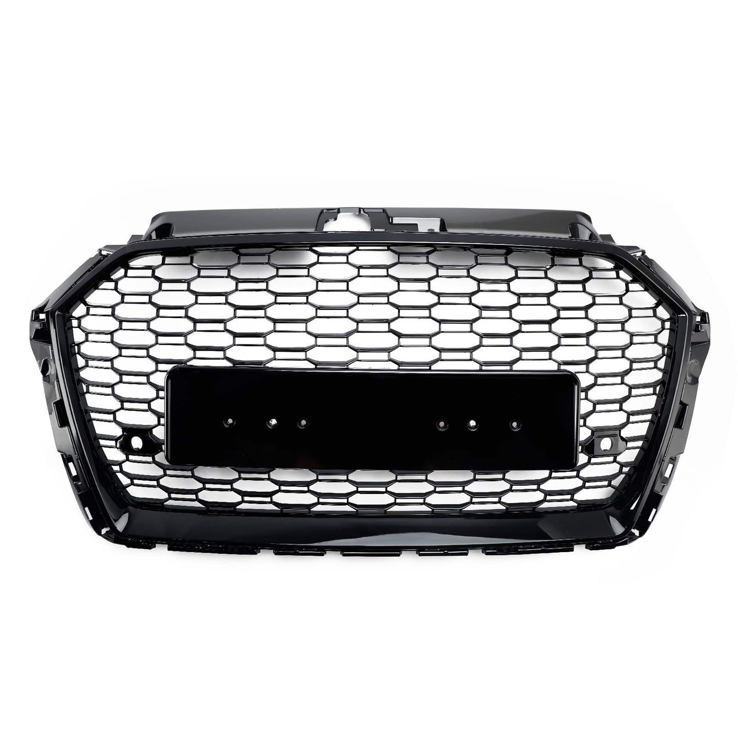 2017-2019 Audi A3/ A3 Sline/ S3 RS3 Style Honeycomb Mesh Grille Front Bumper Glossy Black Grill