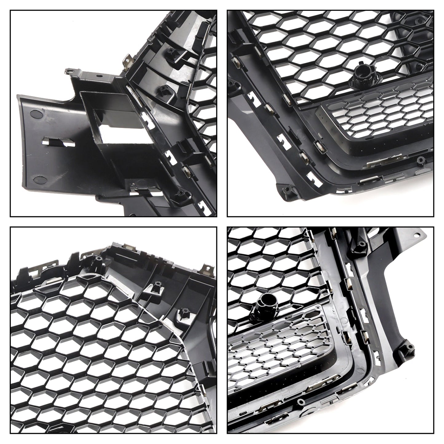 RSQ7 Honeycomb Quattro Grille For 2016-2019 Audi Q7 / Q7 Sline / SQ7 Glossy Black Front Bumper Grill