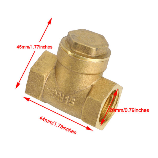 1" NPT Brass Water Oil Gas Swing Check Valve Threaded Plumbing Fitting