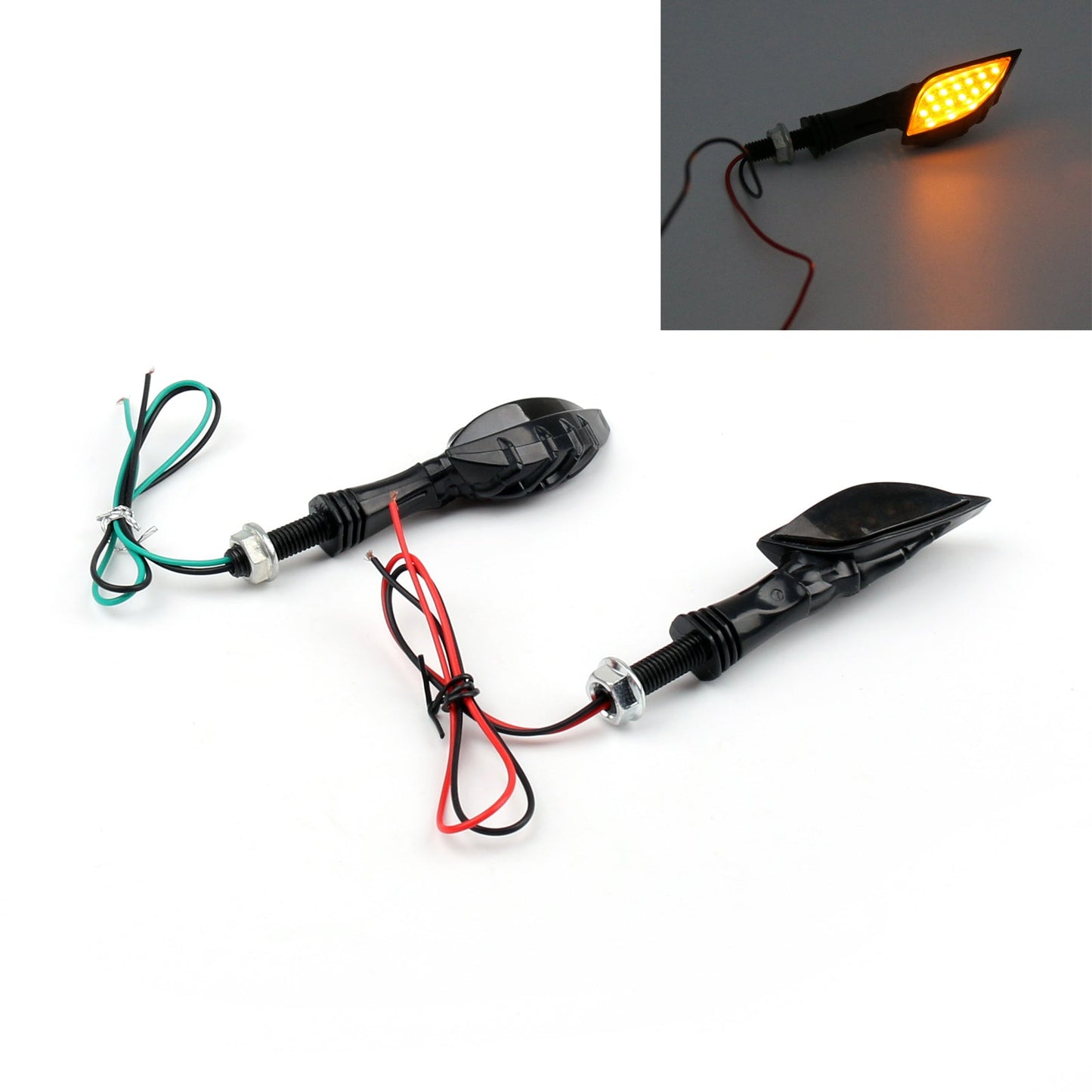 Universal Motorcycle Skeleton Hand LED Turn Signals Blinker Indicator Champoo