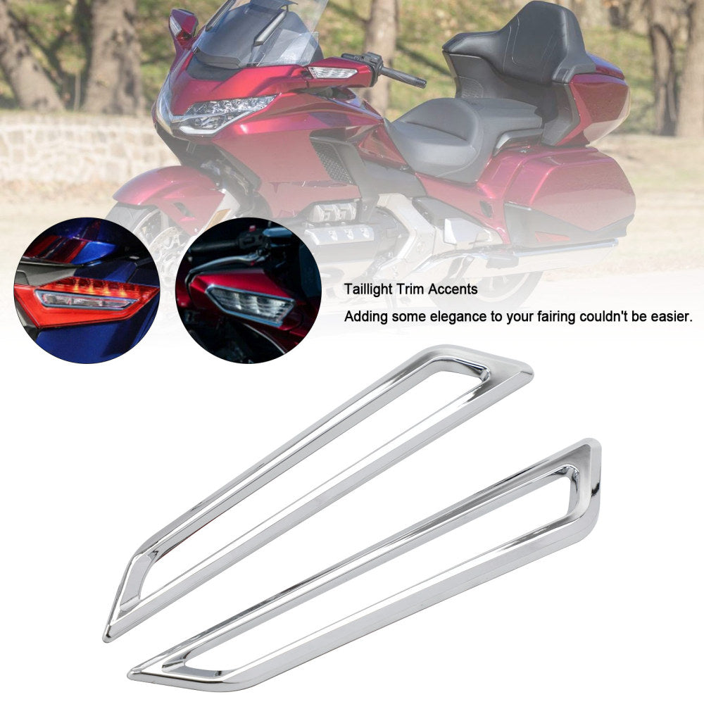 Chrome Side Tail Light Trim Case For HONDA Goldwing GL1800 Tour Airbag 2018-2021 Champoo