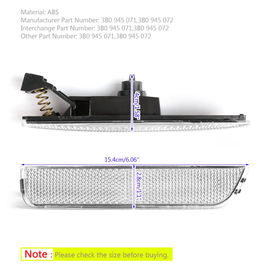 2001-2005 VW Passat B5.5 Pair White Front Bumper Side Marker Lights