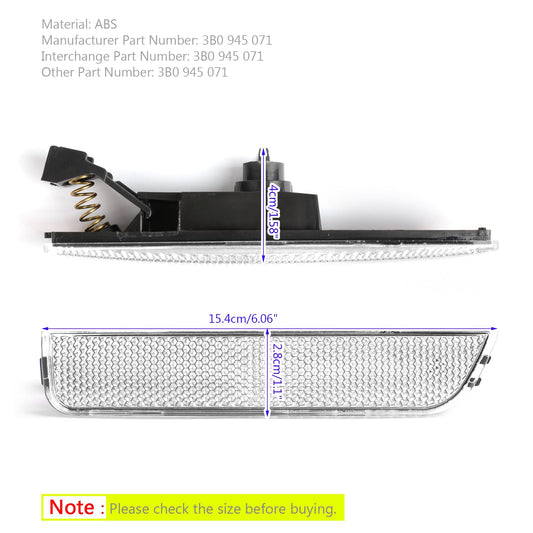 2001-2005 VW Passat B5.5 Left White Front Bumper Side Marker Lights