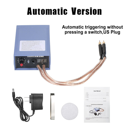 5000W Mini Spot Welder Machine DIY Kit 18650 Battery Spot Welding Pen Tools, 5000W Auto Trigger Version-US