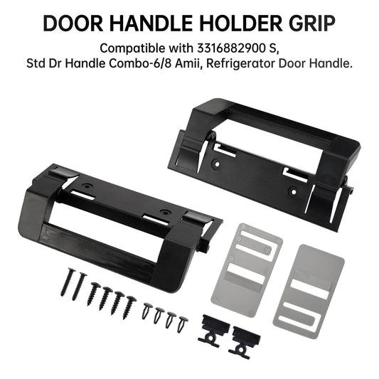 2x RV Refrigerator Door Handle Holder Grip Black Hardware For Dometic 3316882900