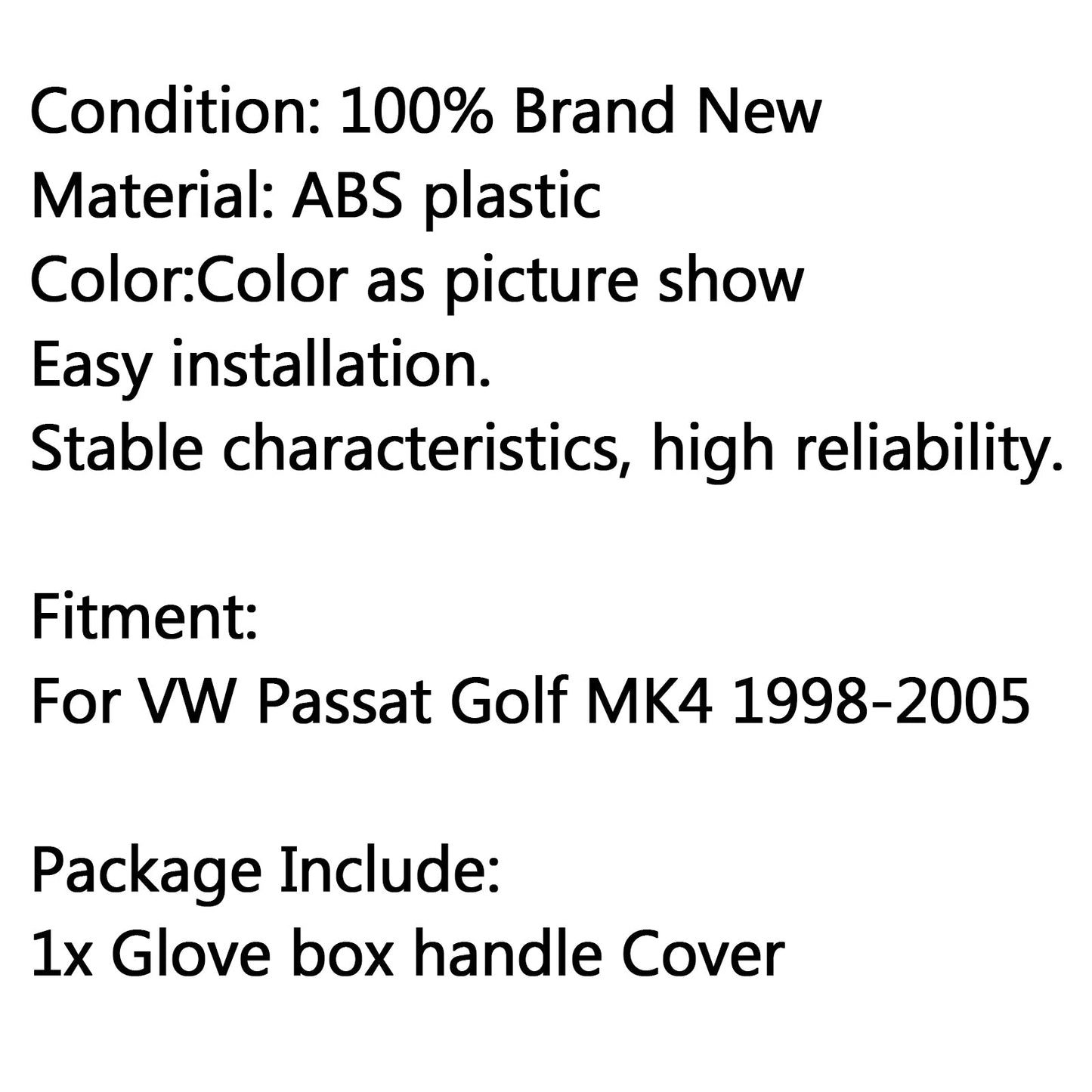 Car Glove Box Cover Handle Lock Hole Fit VW Passat Golf MK4 1998-2005 UE